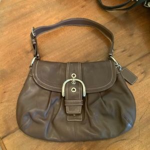 Brown leather Coach purse